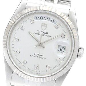 TUDOR Prince Date Day 76214 10P diamond Silver Dial Automatic Men's Watch_893681